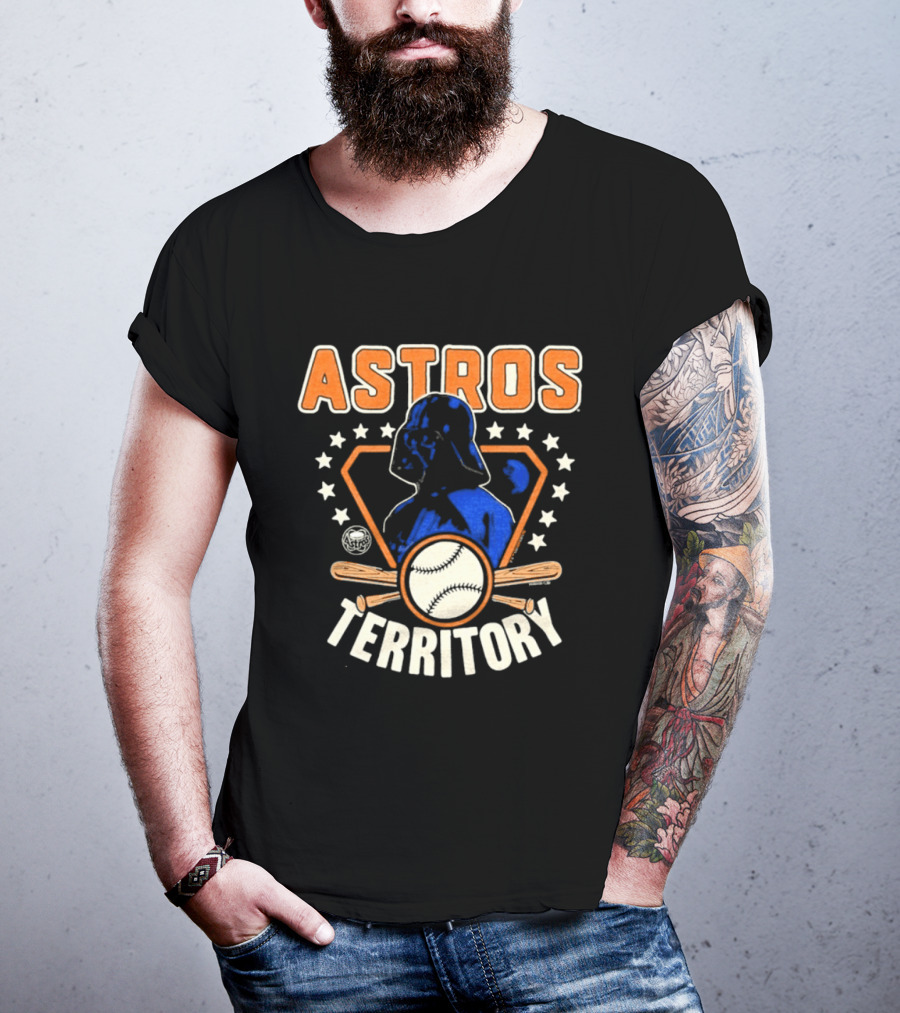 Youth Houston Astros Territory Star Wars Collaboration With Baseball And Darth Vader T-Shirt