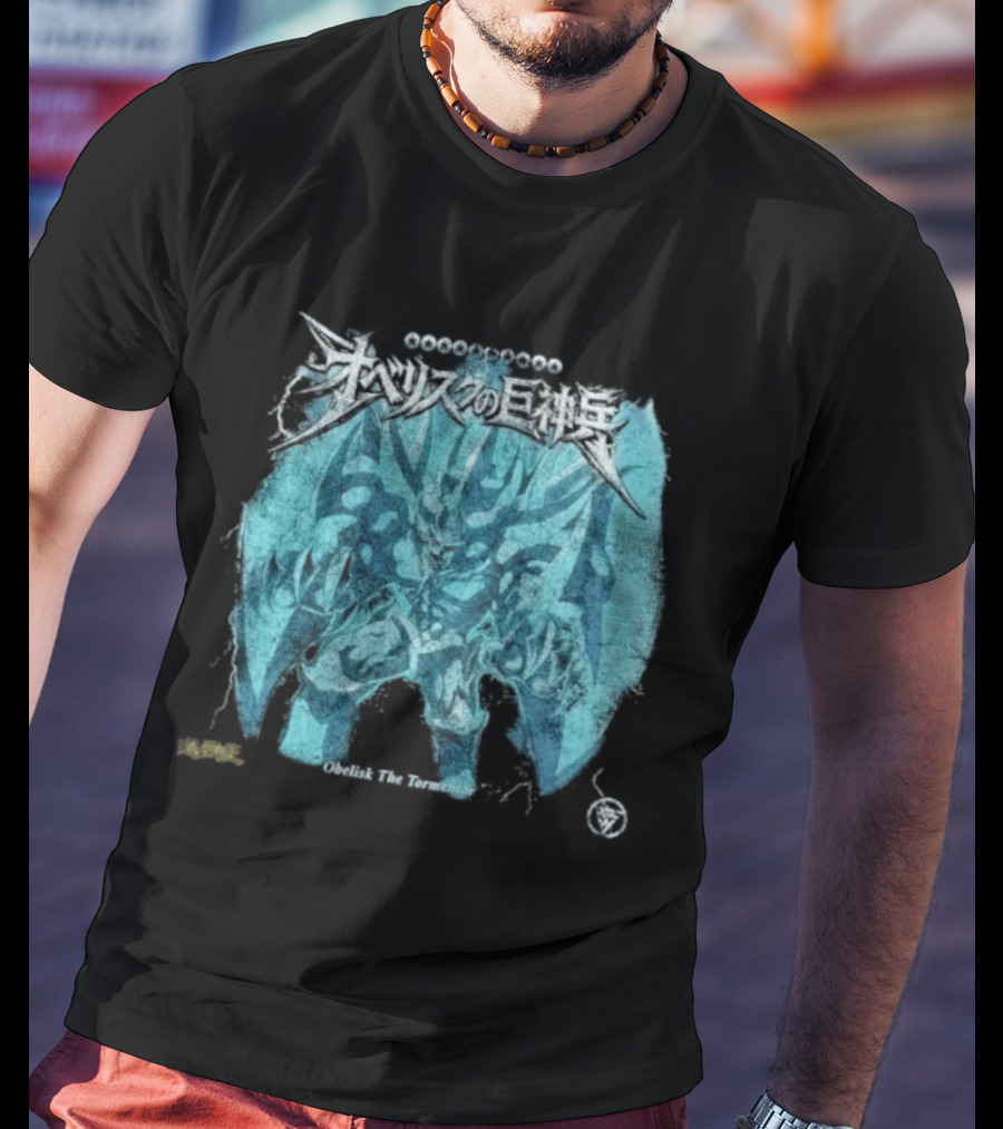 Yu Gi Oh Obelisk The Tormentor Blue Japanese Kanji T-Shirt