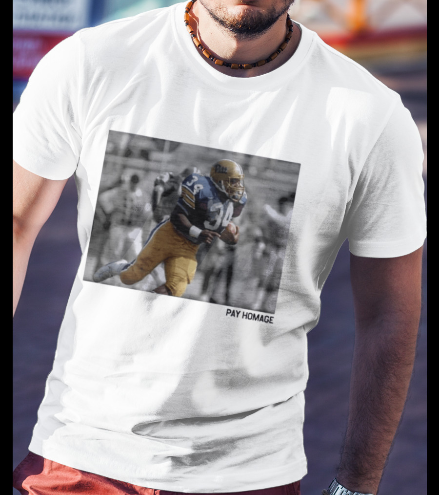Pitt Panthers Craig Ironhead Heyward Pay Homage Sports Legend 34 T-Shirt