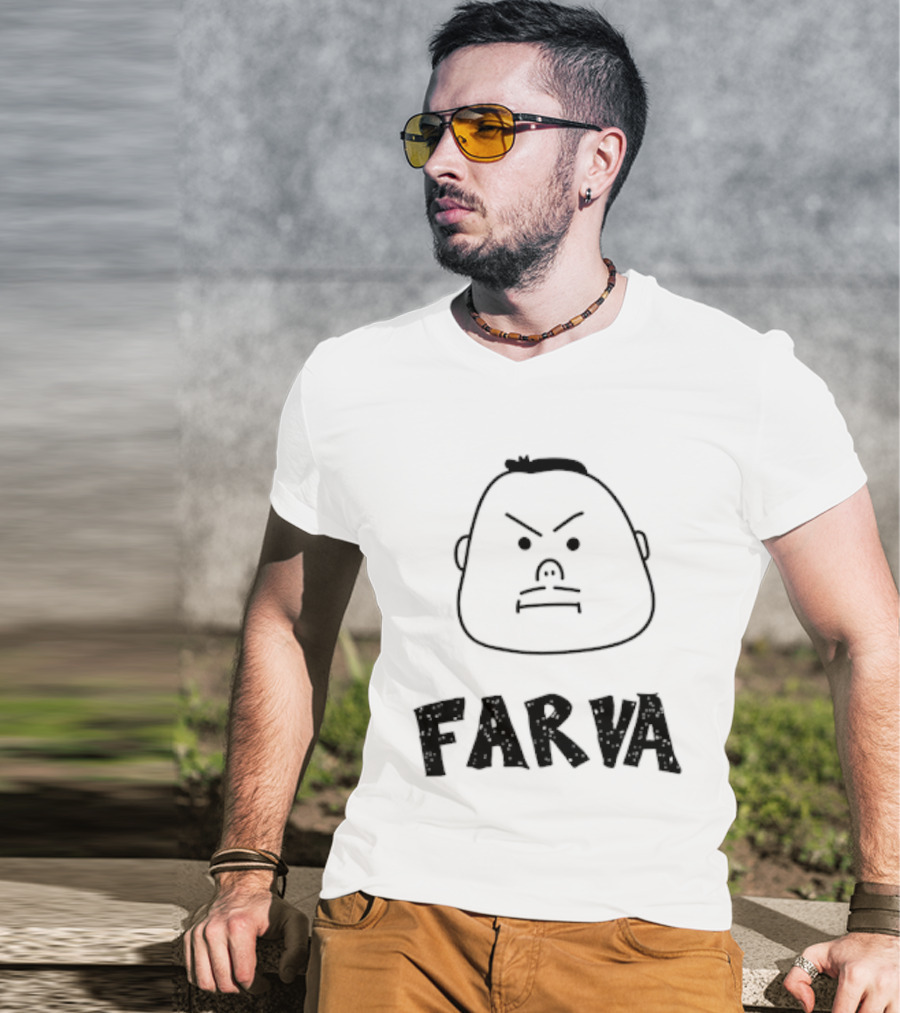 Farva Cartoon Big Head Bachelor Party Drawing T-Shirt