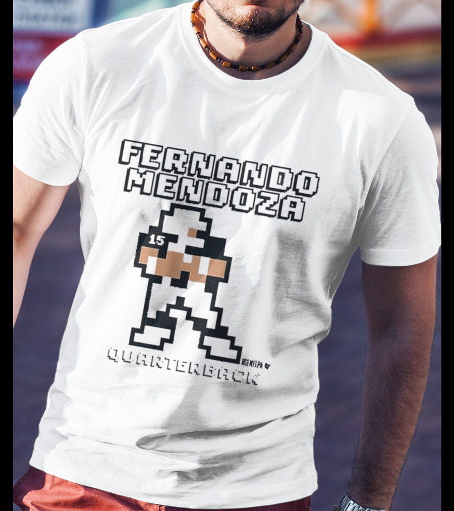 Fernando Mendoza 8 Bit Quarterback Pixels 15 T-Shirt