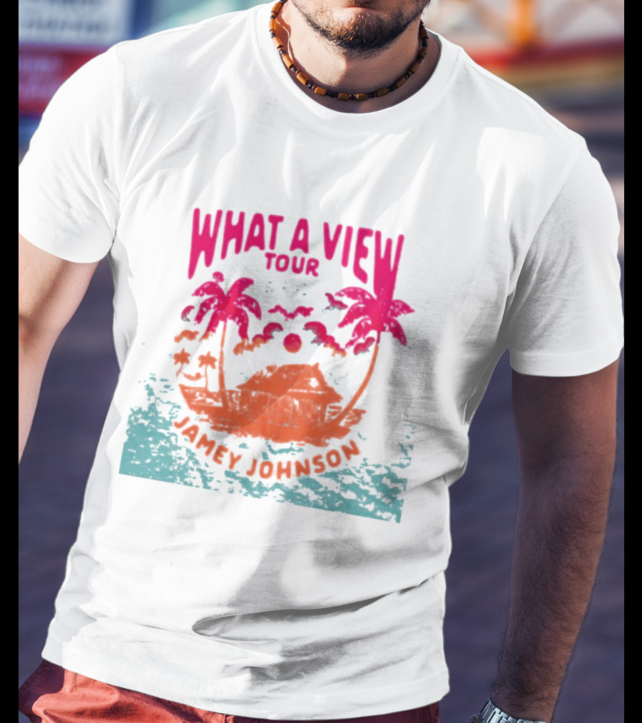 What A View Tour Jamey Johnson Tropical Palm Island T-Shirt