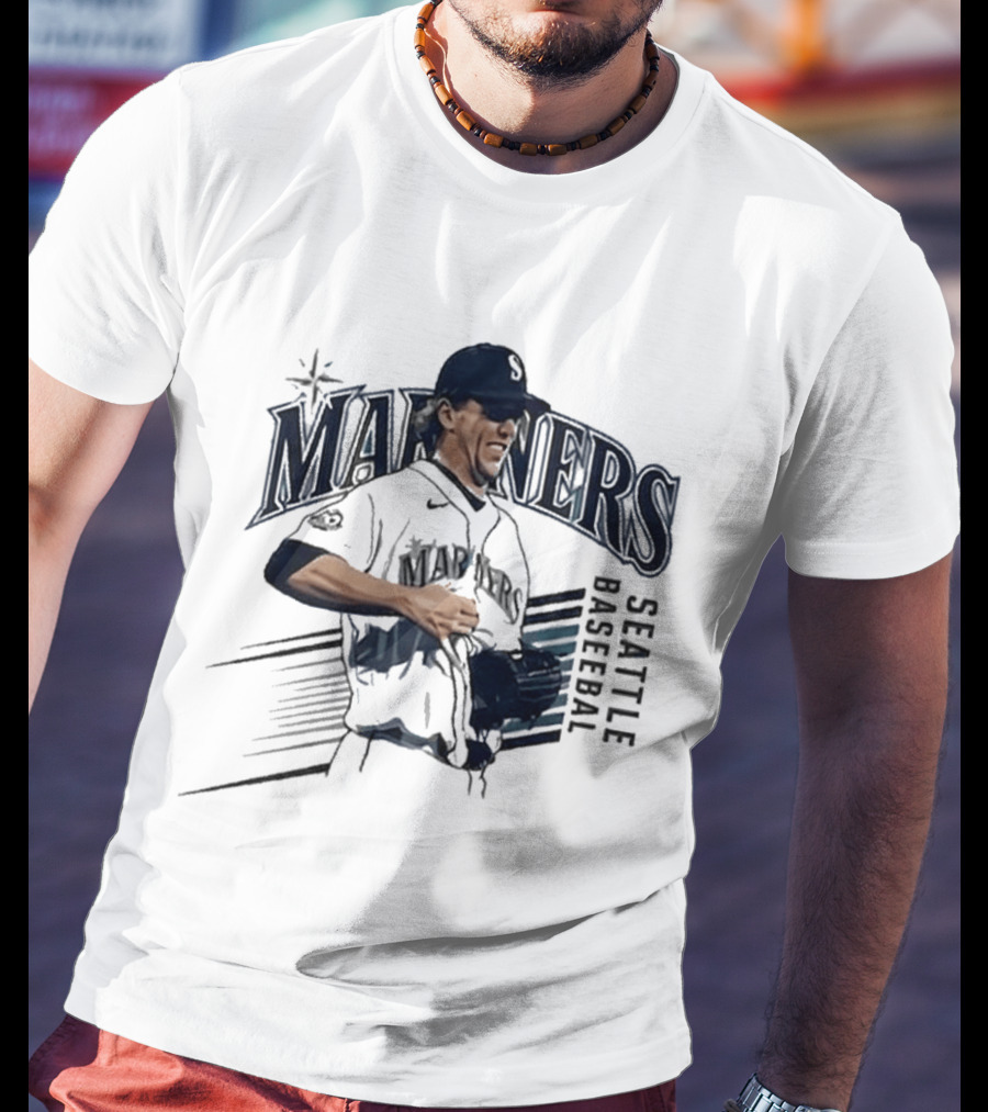 Seattle Mariners Logan Gilbert Pitcher Catches Ball Baseball T-Shirt