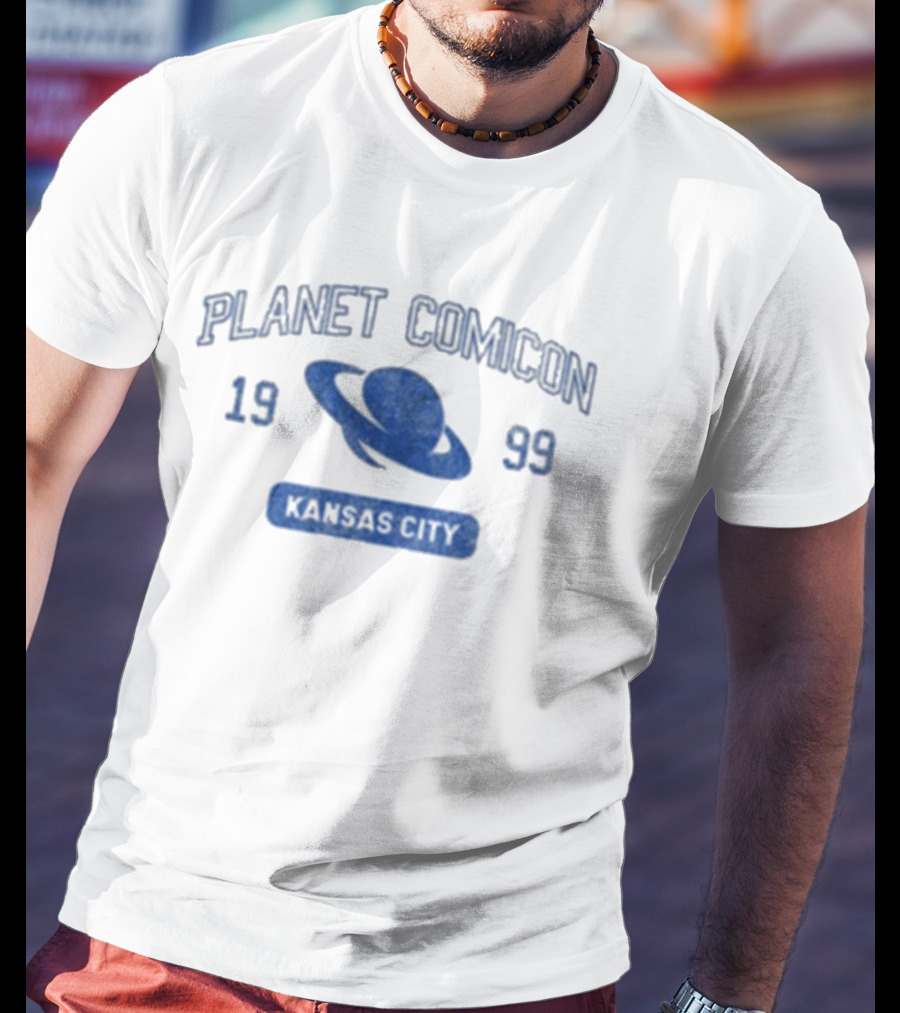 Planet Comicon Kansas City 1999 Collegiate Theme With Saturn T-Shirt
