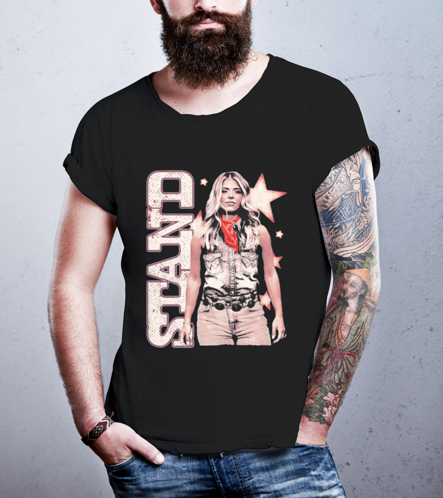 Anne Wilson Stand Stars Vintage Denim Vest And Red Bandana T-Shirt