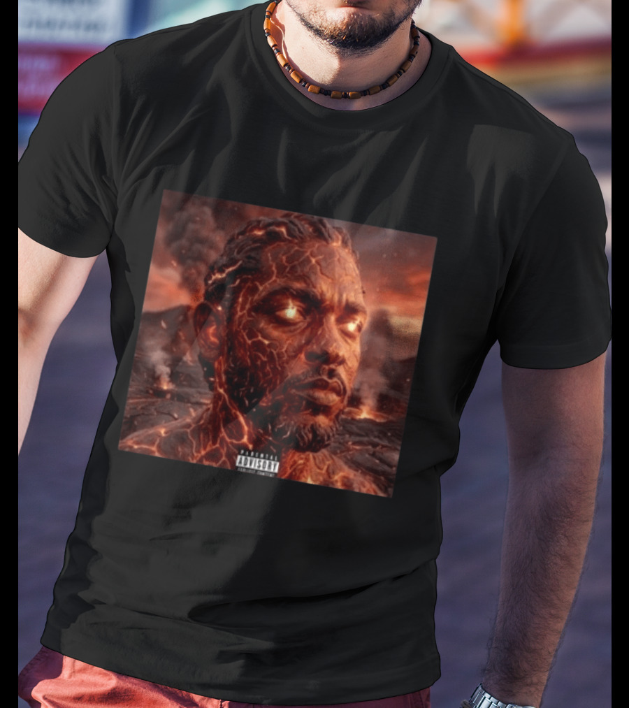 Kendrick Lamar Fireman Album 2026 Lava Eruption Cover T-Shirt
