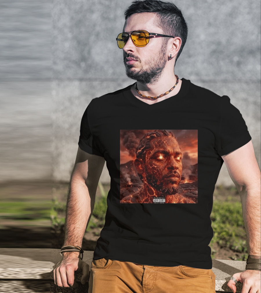 Kendrick Lamar Fireman Album 2026 Lava Eruption Cover T-Shirt