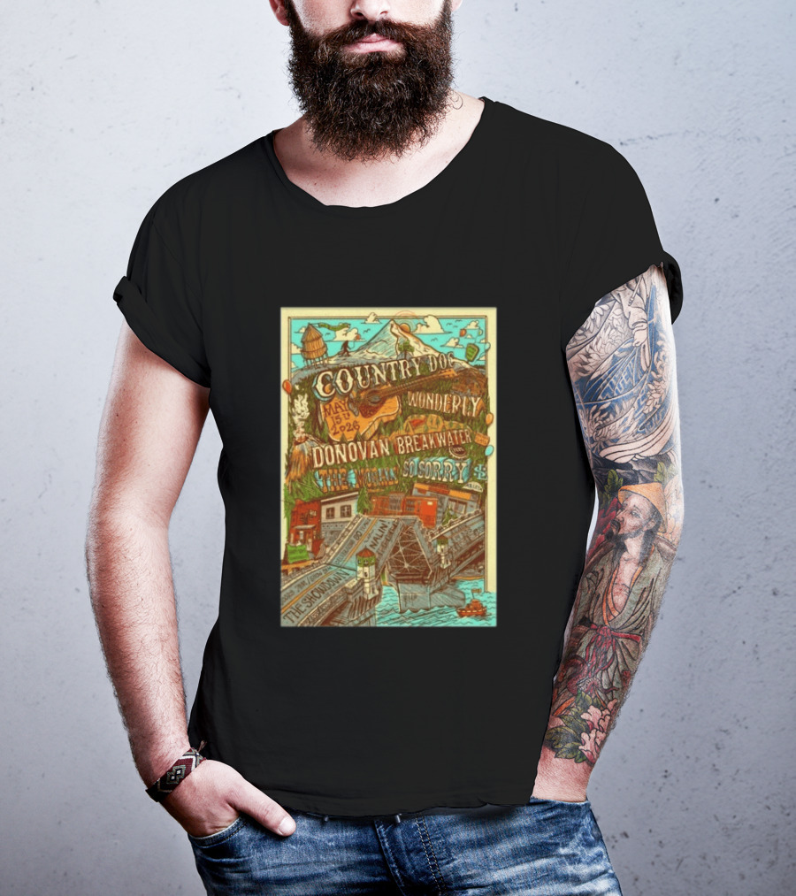 Country Doc May 15 2026 Portland OR Wonderly Donovan Breakwater 4 Solo Sorry The Showman T-Shirt