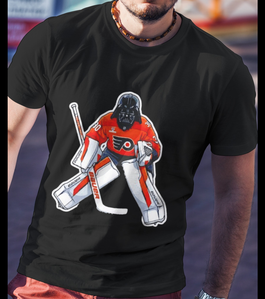 Dan Vladar Philadelphia Flyers Hockey Goalie Darth Vader Bauer Pads T-Shirt