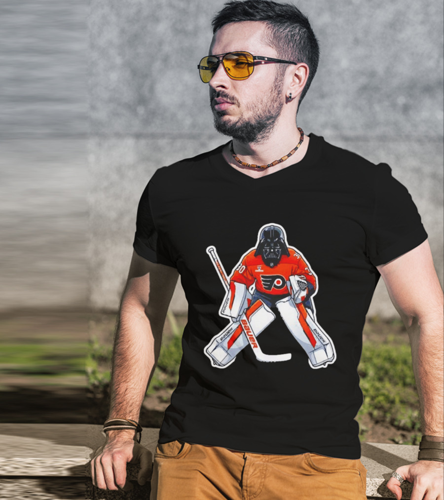 Dan Vladar Philadelphia Flyers Hockey Goalie Darth Vader Bauer Pads T-Shirt