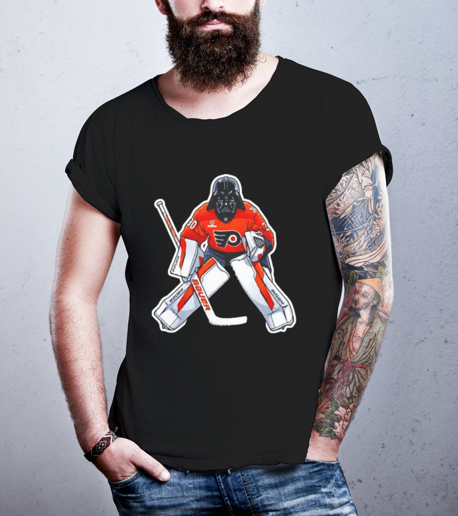 Dan Vladar Philadelphia Flyers Hockey Goalie Darth Vader Bauer Pads T-Shirt