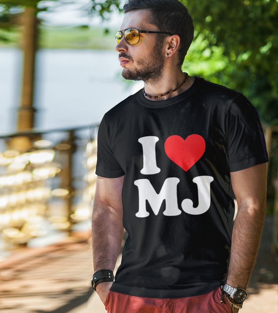 I Love MJ Red Heart T-Shirt