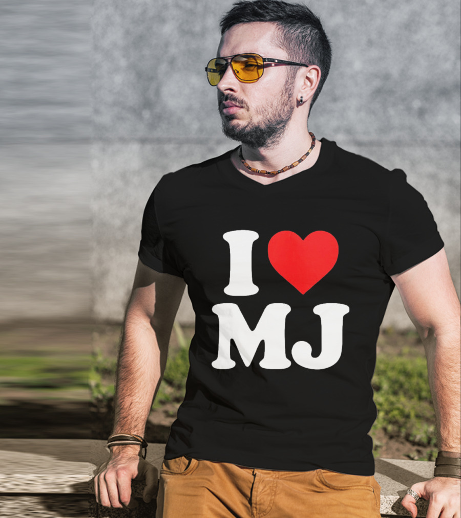 I Love MJ Red Heart T-Shirt