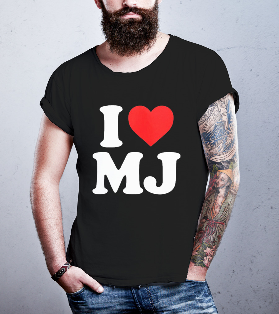 I Love MJ Red Heart T-Shirt