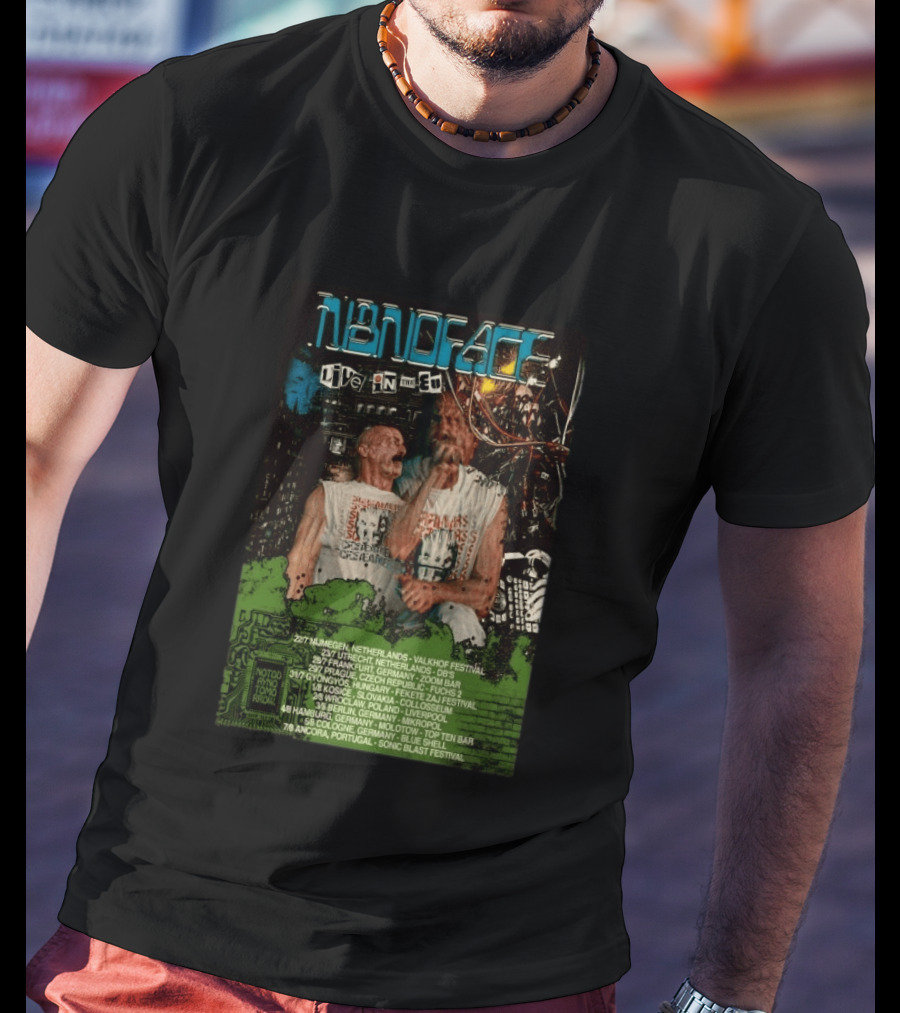 N8NOFACE Live In The EU Tour 2026 Valkhof Utrecht 2000 Leipzig Fekete Zaj Fusaichi Prague Liverpool Slovakia Portugal T-Shirt