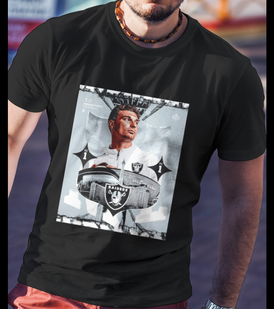 Fernando Mendoza Raiders Allegiant Stadium RD 1 PK 1 T-Shirt