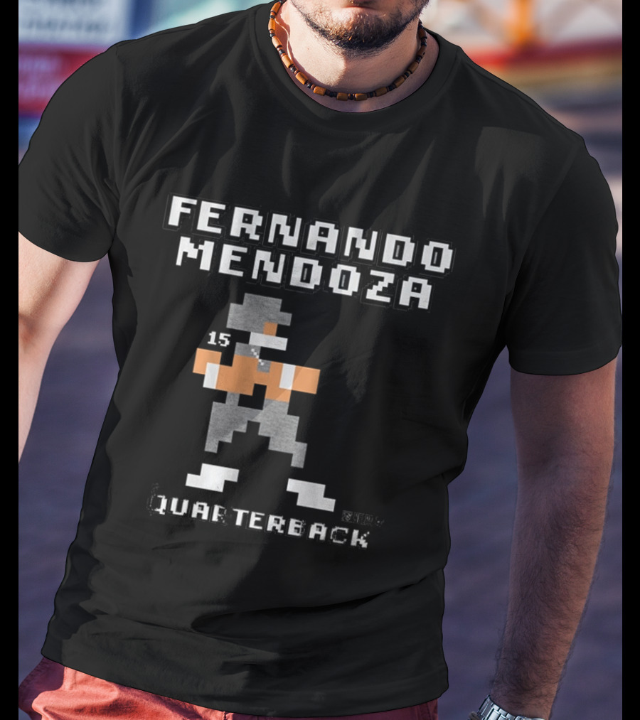 Fernando Mendoza Quarterback 15 Retro Pixel T-Shirt