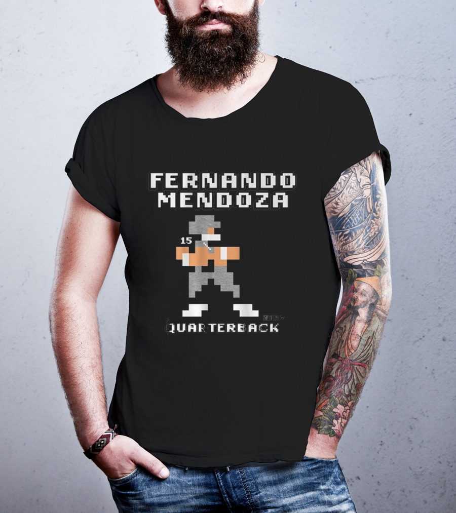 Fernando Mendoza Quarterback 15 Retro Pixel T-Shirt