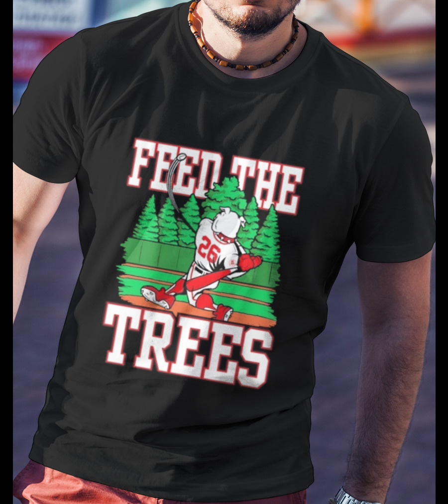 Georgia Bulldogs Feed The Trees Baseball 26 Player Swinging Bat T-Shirt