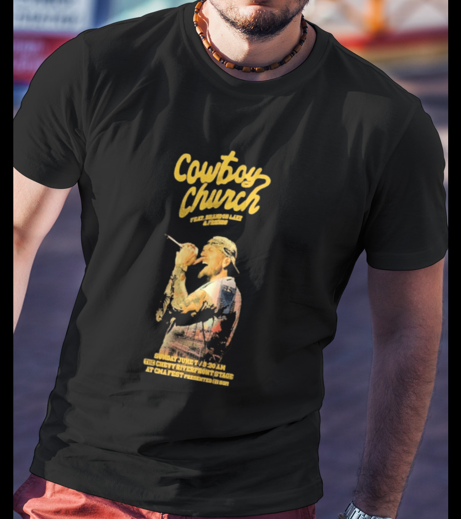 Cowboy Church Brandon Lake Sunday June 7 2026 Chevy Riverfront Stage CMA Fest Nashville T-Shirt