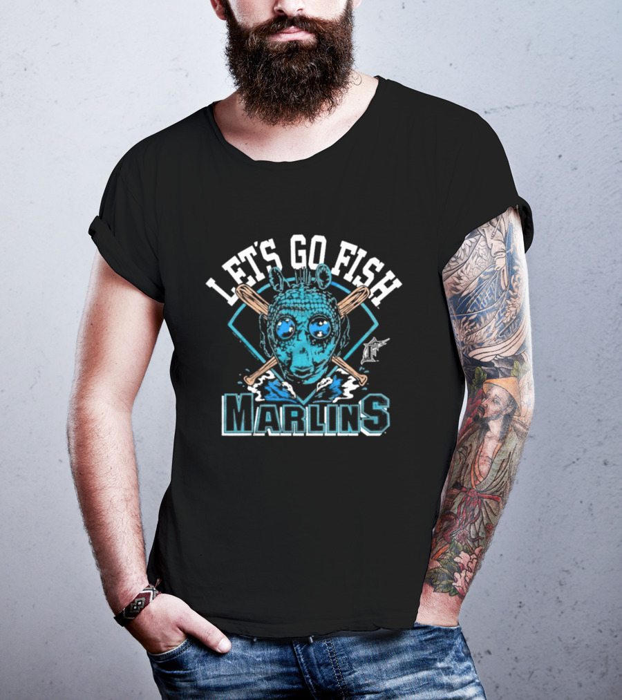 Star Wars X MLB 2026 Star Wars Day Miami Marlins Dark Side Greedo Let's Go Fish Marlins T-Shirt