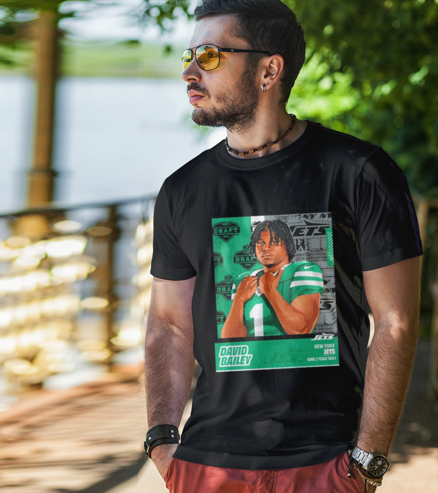 David Bailey New York Jets 2026 Draft Texas Tech Edge T-Shirt