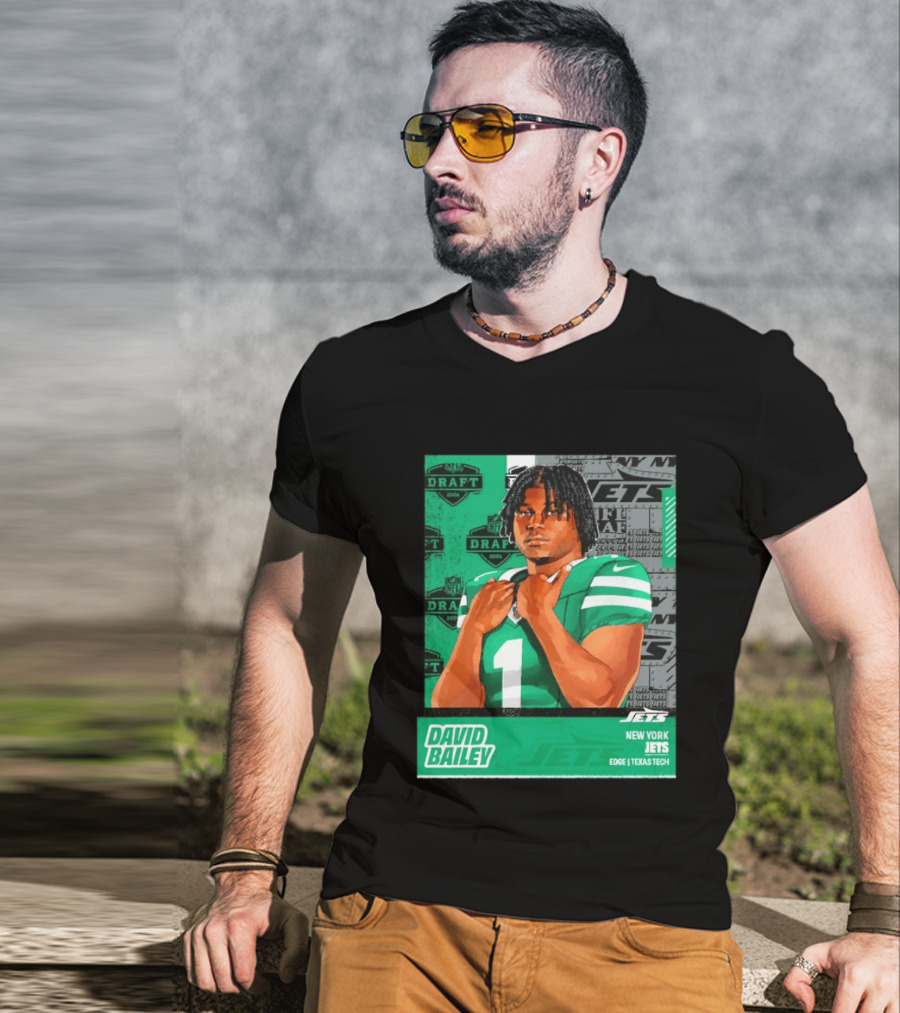 David Bailey New York Jets 2026 Draft Texas Tech Edge T-Shirt