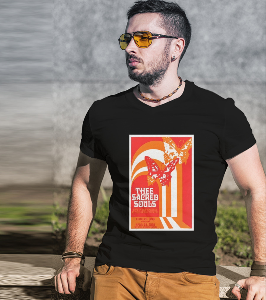 Thee Sacred Souls Live In Los Angeles At The Greek Theatre April 22 23 2026 With Rioghan Womack Sisters T-Shirt