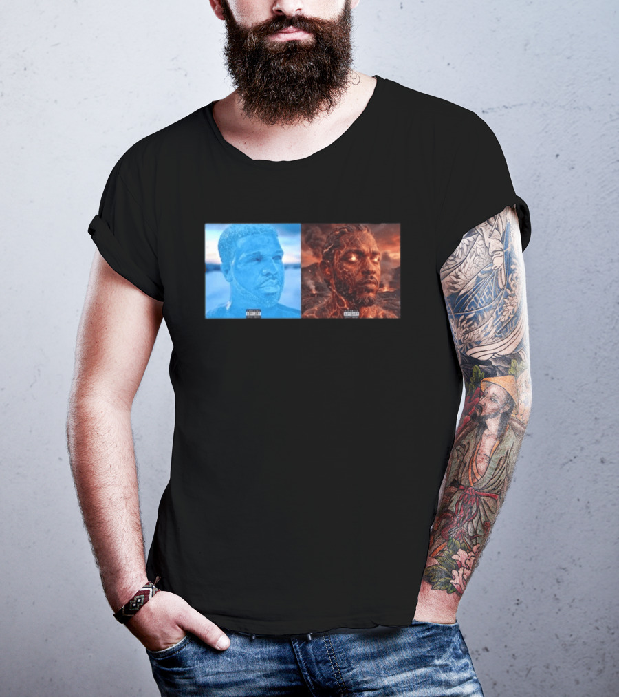 Drake Iceman Kendrick Lamar Fireman Album Cover Mashup T-Shirt