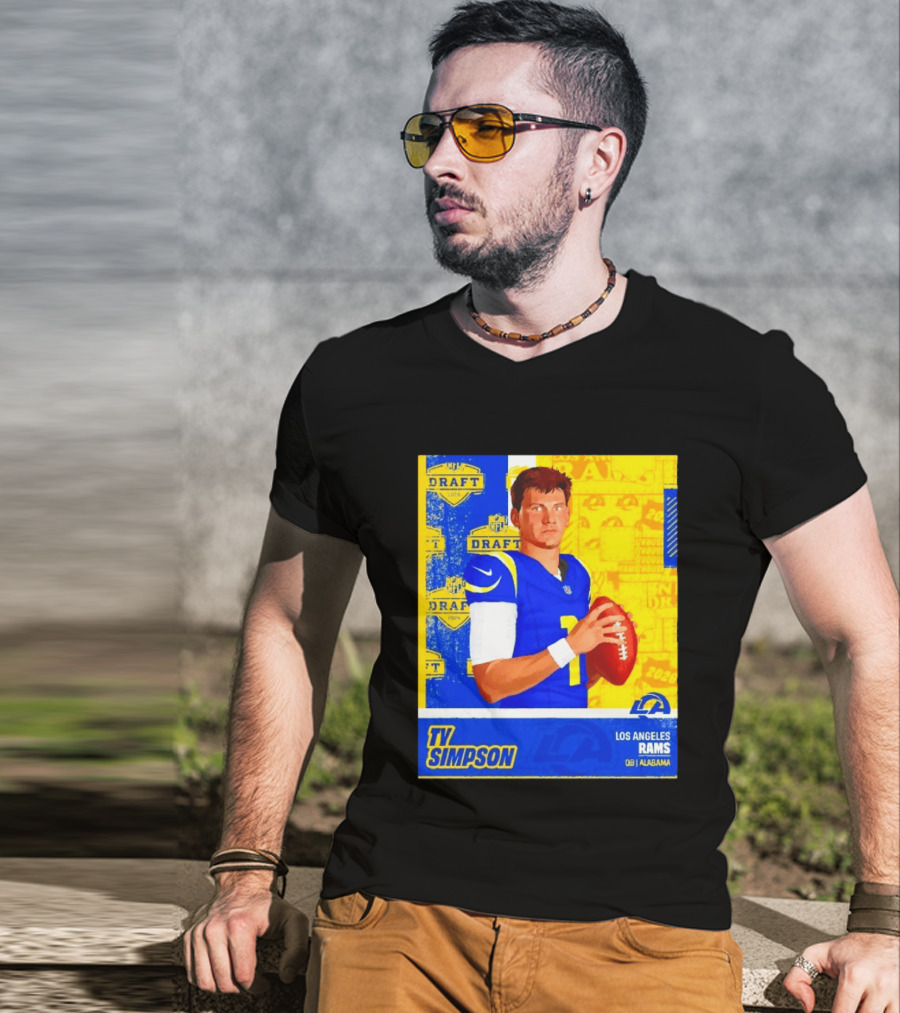 Ty Simpson Los Angeles Rams NFL Draft 2026 Quarterback Alabama T-Shirt