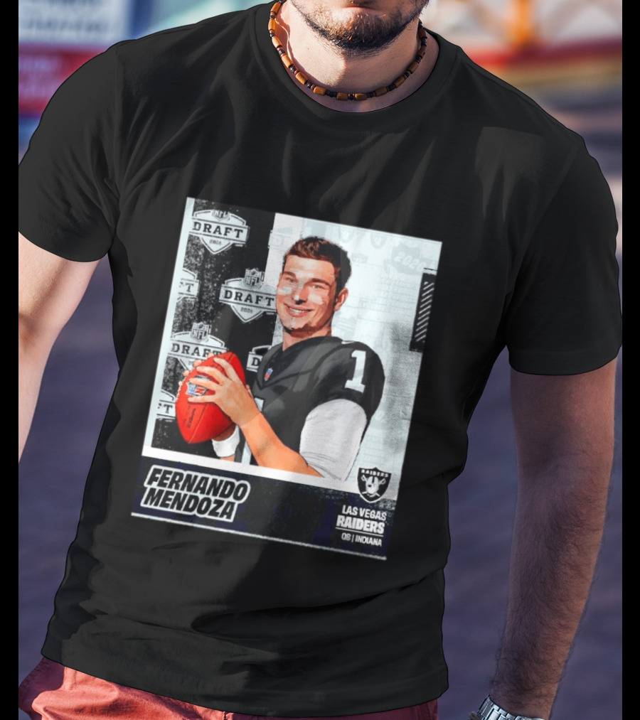 Fernando Mendoza Las Vegas Raiders 2026 Draft QB Indiana NFL T-Shirt