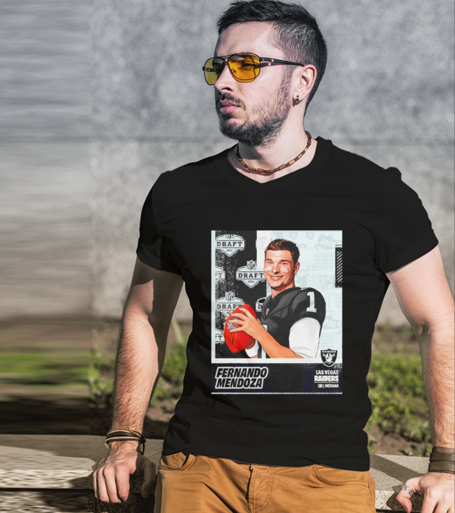 Fernando Mendoza Las Vegas Raiders 2026 Draft QB Indiana NFL T-Shirt