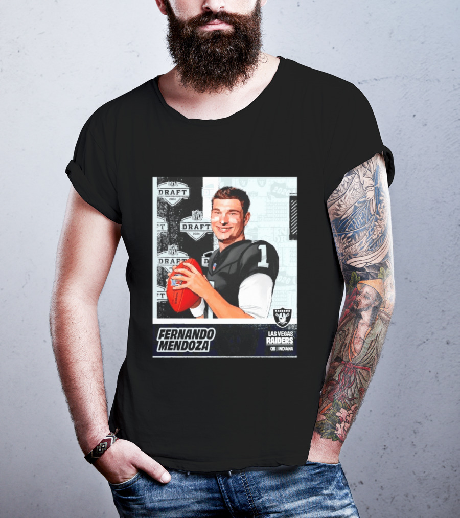 Fernando Mendoza Las Vegas Raiders 2026 Draft QB Indiana NFL T-Shirt