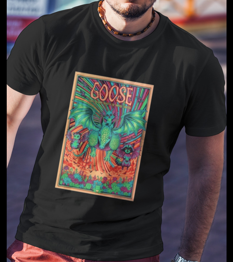Goose April 24 2026 Austin TX Moody Center Dragon Creatures Psychedelic T-Shirt