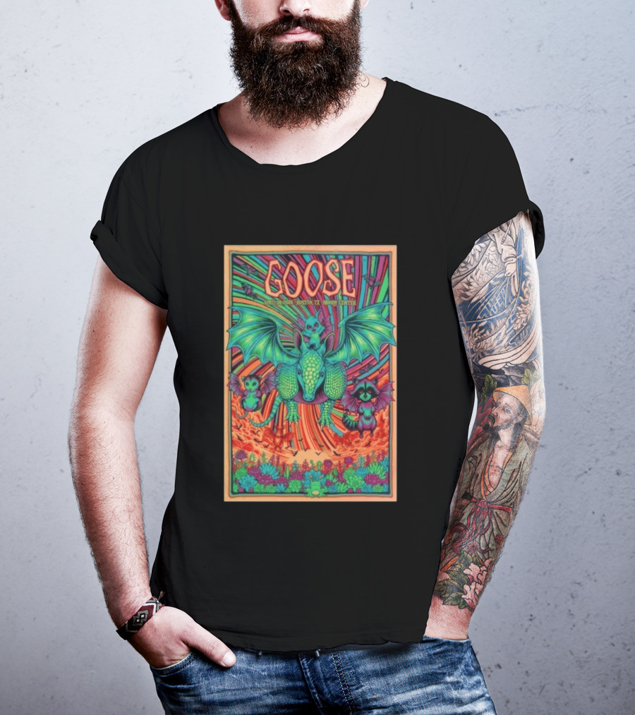 Goose April 24 2026 Austin TX Moody Center Dragon Creatures Psychedelic T-Shirt