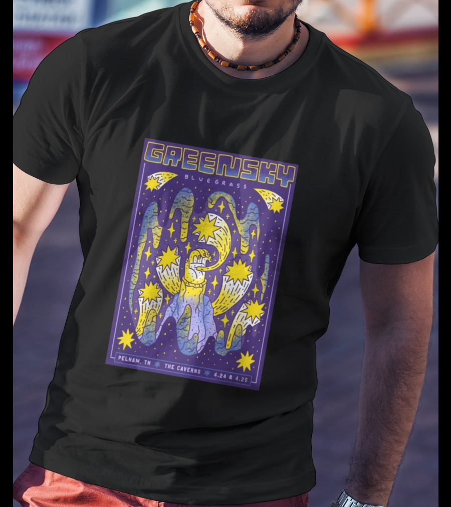 Greensky Bluegrass Pelham TN The Caverns April 24 25 2026 Cosmic Stars And Swirls T-Shirt