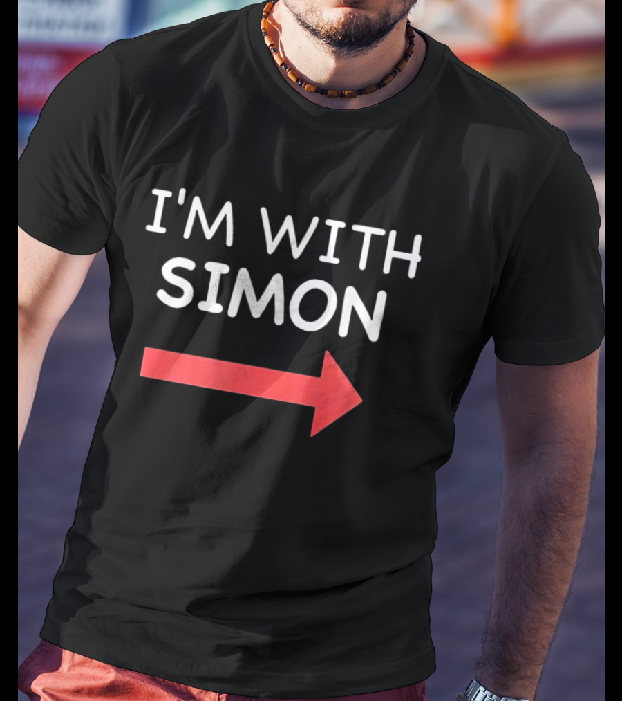 I'M WITH SIMON Red Arrow Direction T-Shirt