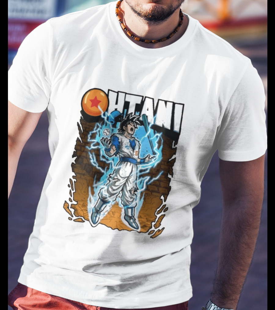 Ohtani Dragon Ball Z Power Up Saiyan Baseball Fusion T-Shirt