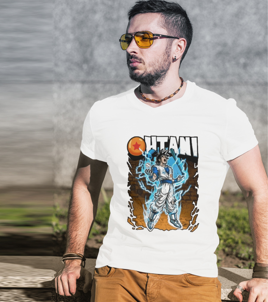 Ohtani Dragon Ball Z Power Up Saiyan Baseball Fusion T-Shirt