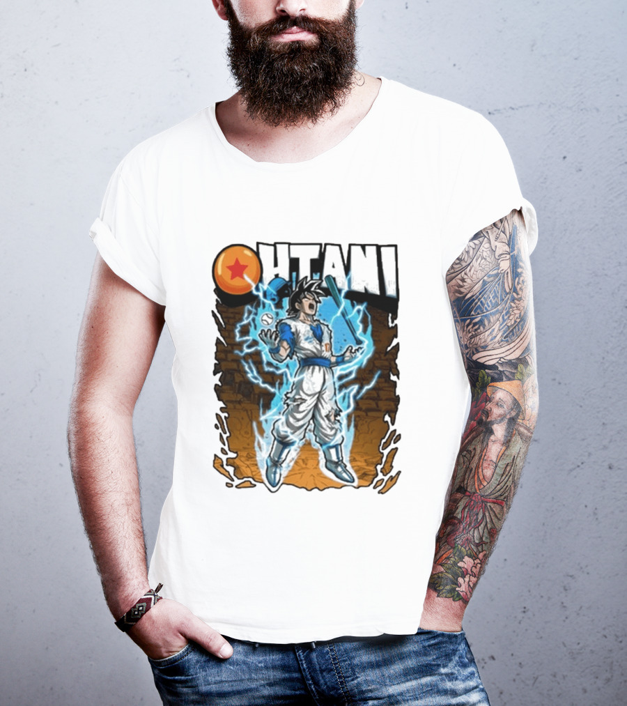 Ohtani Dragon Ball Z Power Up Saiyan Baseball Fusion T-Shirt