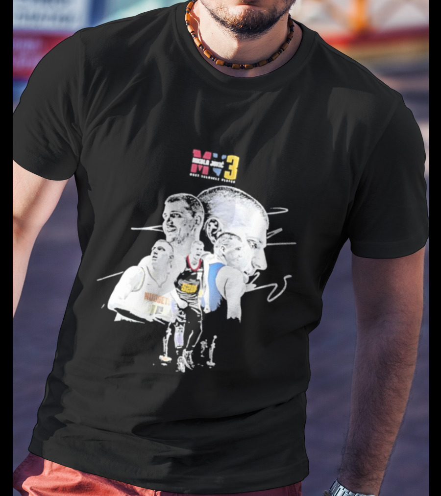 Denver Nuggets Nikola Jokic 3 MVP Basketball Art NBA 15 T-Shirt