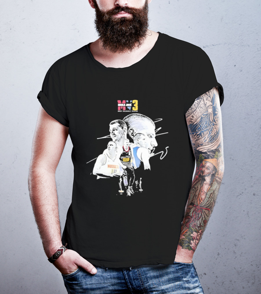 Denver Nuggets Nikola Jokic 3 MVP Basketball Art NBA 15 T-Shirt
