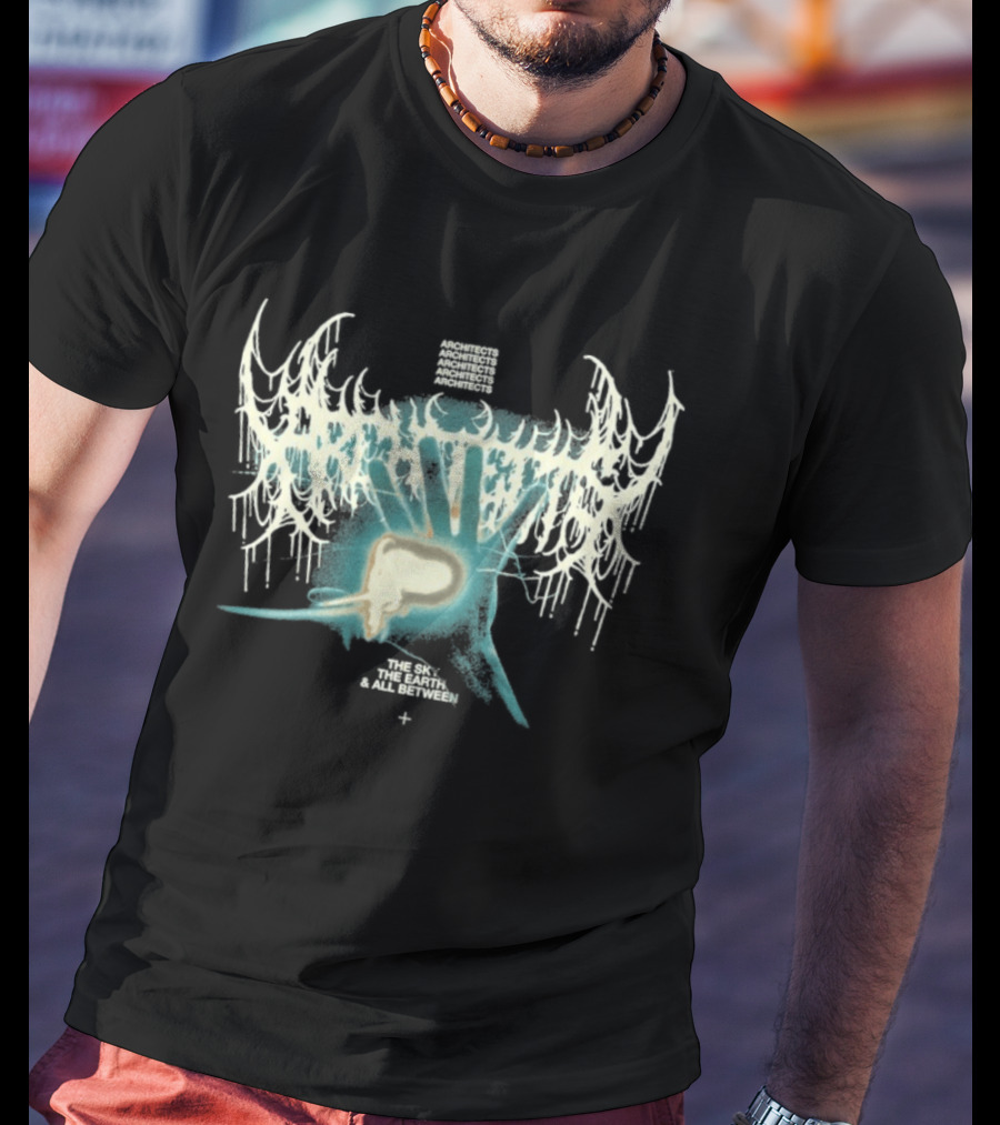 Architects The Earth The Sky And All Between Hand Unique Skull Wings T-Shirt