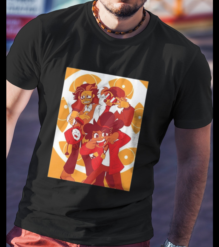 Epilogue Mural Red And White Cartoon Characters With Unique Hairstyles And Outfits T-Shirt