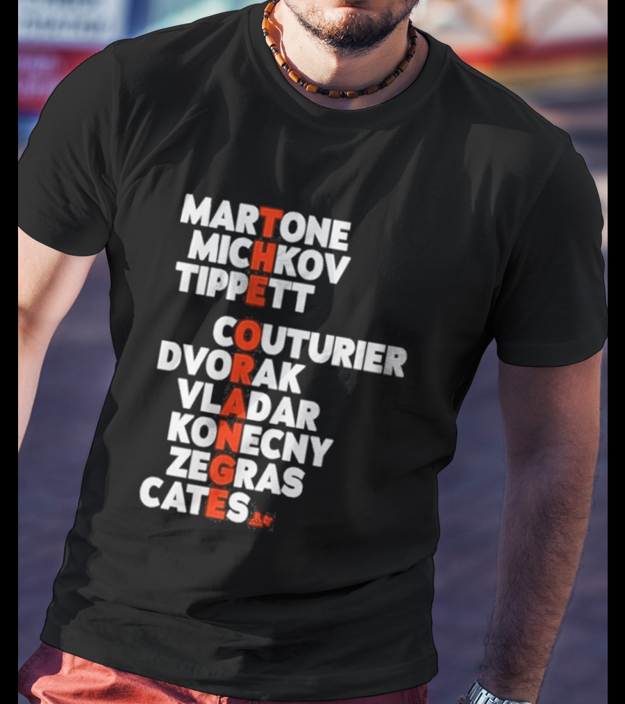 Philadelphia Hockey Martone Michkov Tippett The Orange Names Couturier Dvorak Vladar Konecny Zegras Cates T-Shirt
