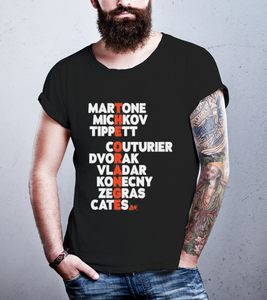 Philadelphia Hockey Martone Michkov Tippett The Orange Names Couturier Dvorak Vladar Konecny Zegras Cates T-Shirt