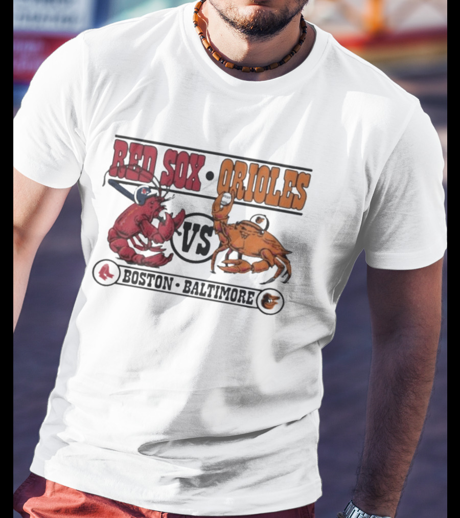 Boston Red Sox Vs Baltimore Orioles Rivalry Matchup With Lobster And Crab T-Shirt