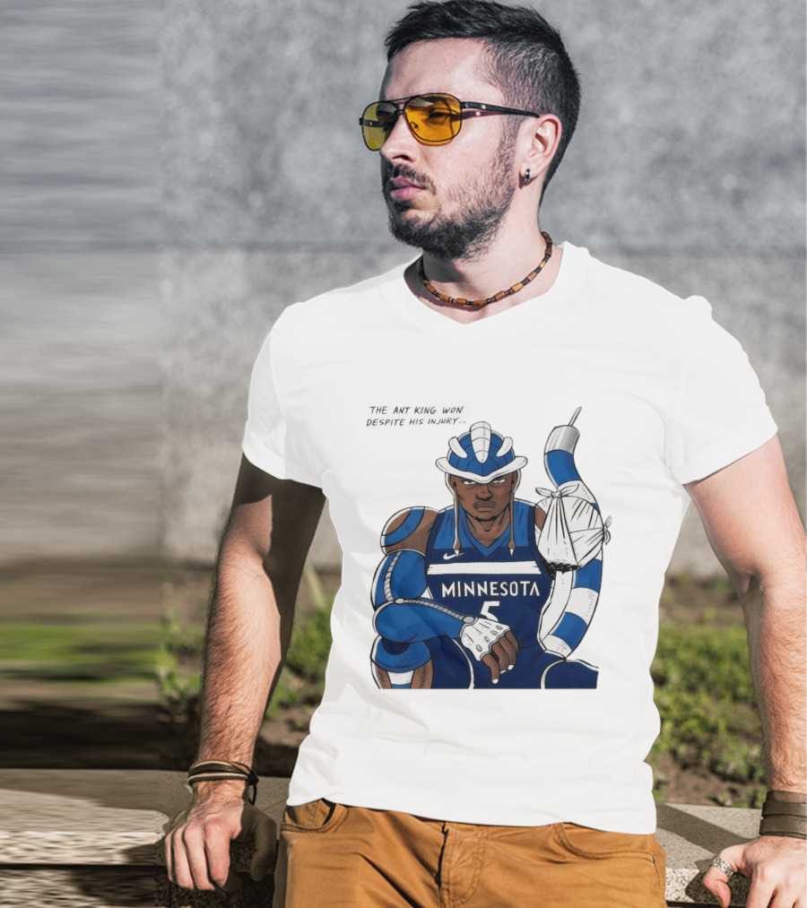 Anthony Edwards Minnesota Timberwolves Game 2 Ant King Triumph Injury T-Shirt