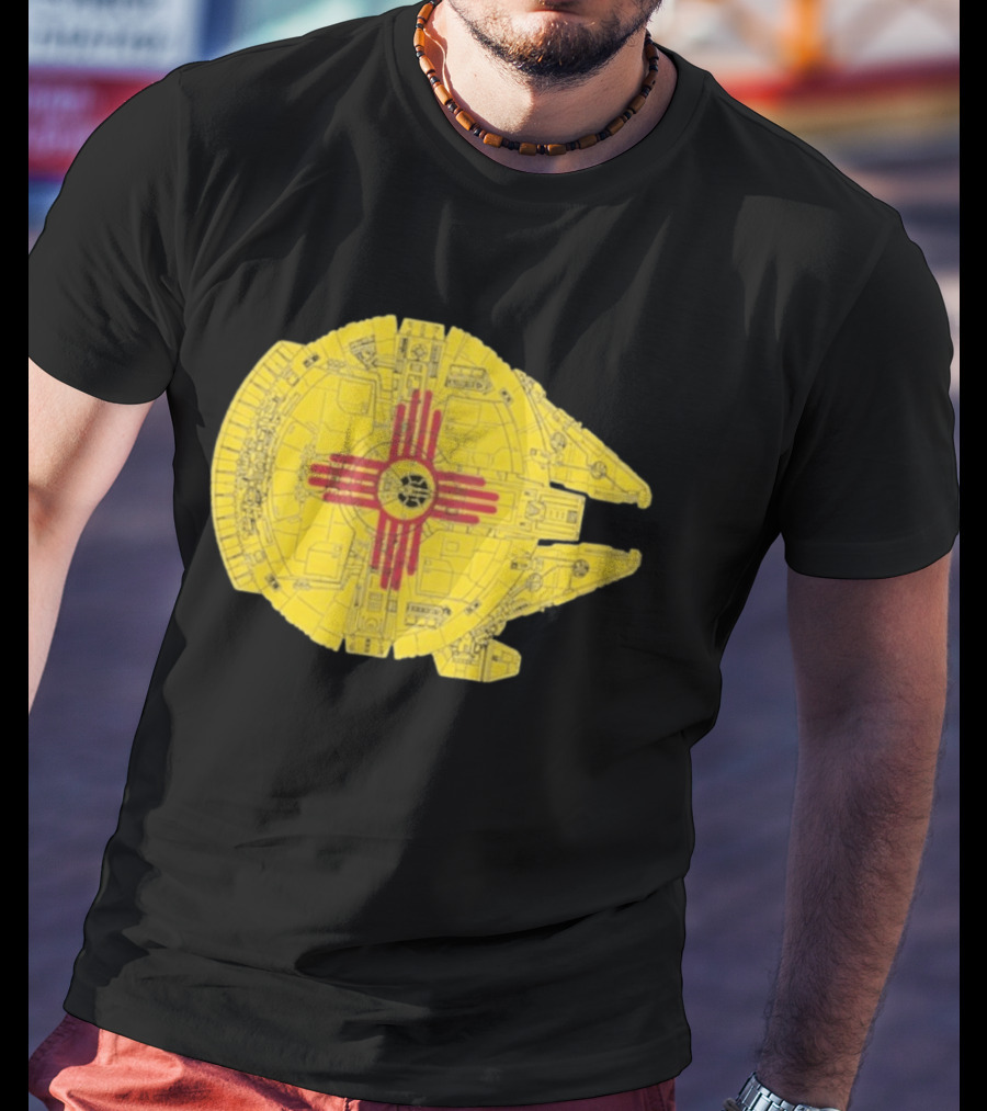 New Mexico Zia Symbol On Millennium Falcon Starship T-Shirt