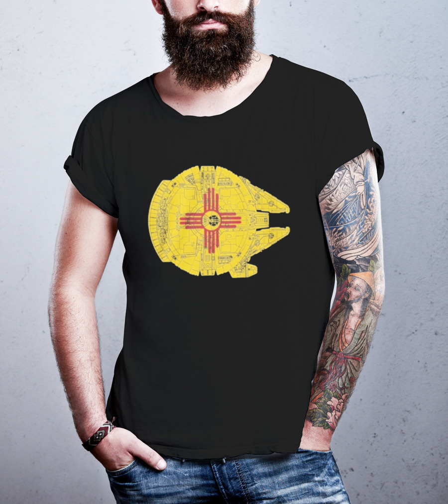 New Mexico Zia Symbol On Millennium Falcon Starship T-Shirt
